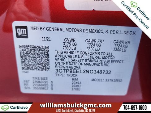Certified 2022 GMC Sierra 1500 AT4 w/ AT4 Preferred Package image 35