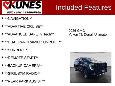 Used 2026 GMC Yukon XL Denali Ultimate w/ LPO, Floor Liner Package AWD/4WD image 2