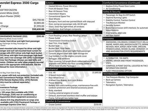 New 2025 Chevrolet Express 3500 Work Van w/ Driver Convenience Package image 5