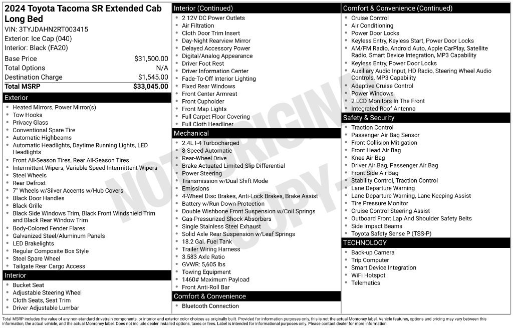 Used 2024 Toyota Tacoma SR RWD image 18