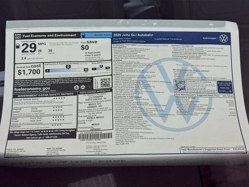 New 2026 Volkswagen Jetta GLI Autobahn FWD image 18