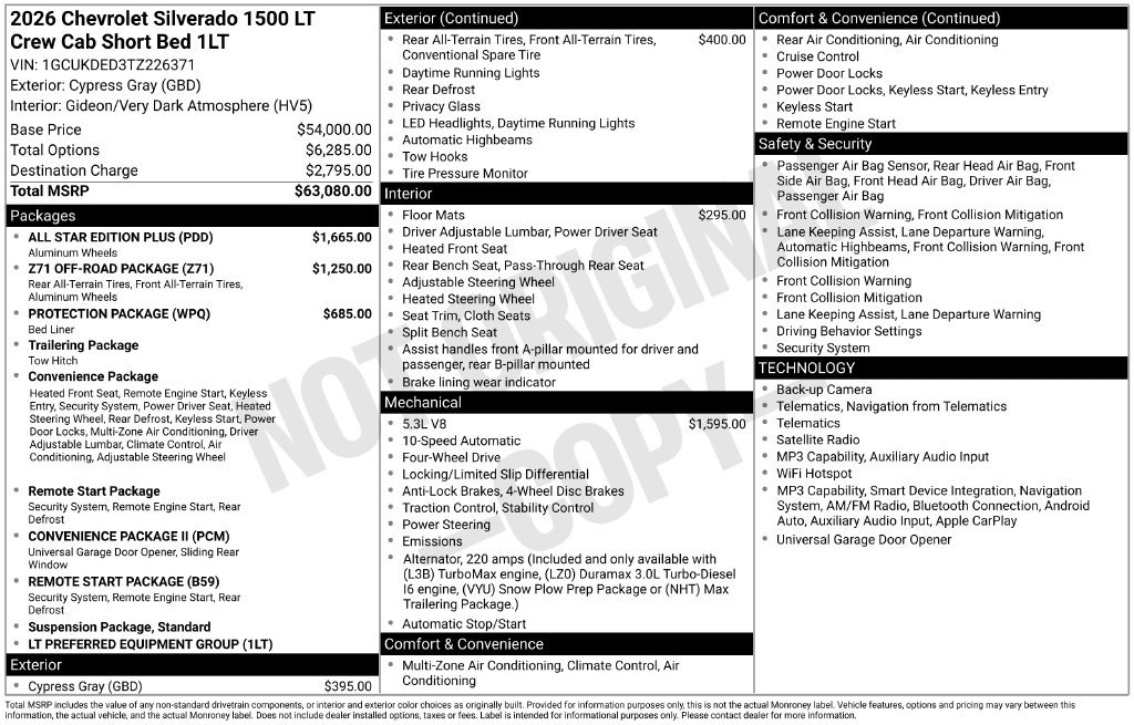 Used 2026 Chevrolet Silverado 1500 LT w/ All Star Edition Plus AWD/4WD image 5