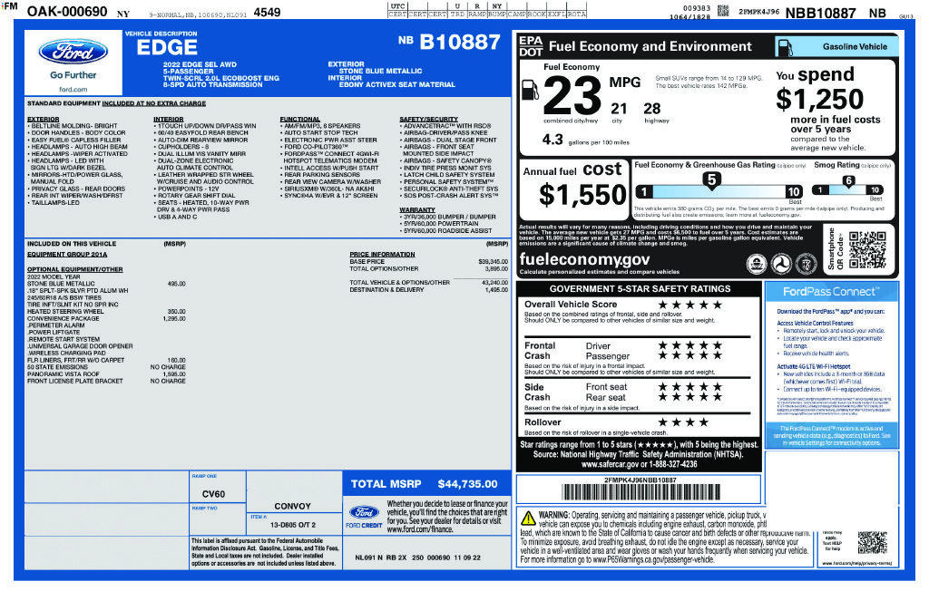 Used 2022 Ford Edge SEL w/ Convenience Package AWD/4WD image 20