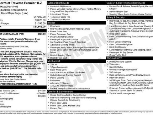Used 2023 Chevrolet Traverse Premier w/ LPO, Floor Liner Package FWD image 36