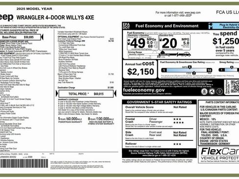 Certified 2025 Jeep Wrangler Unlimited Sport S 4xe image 4