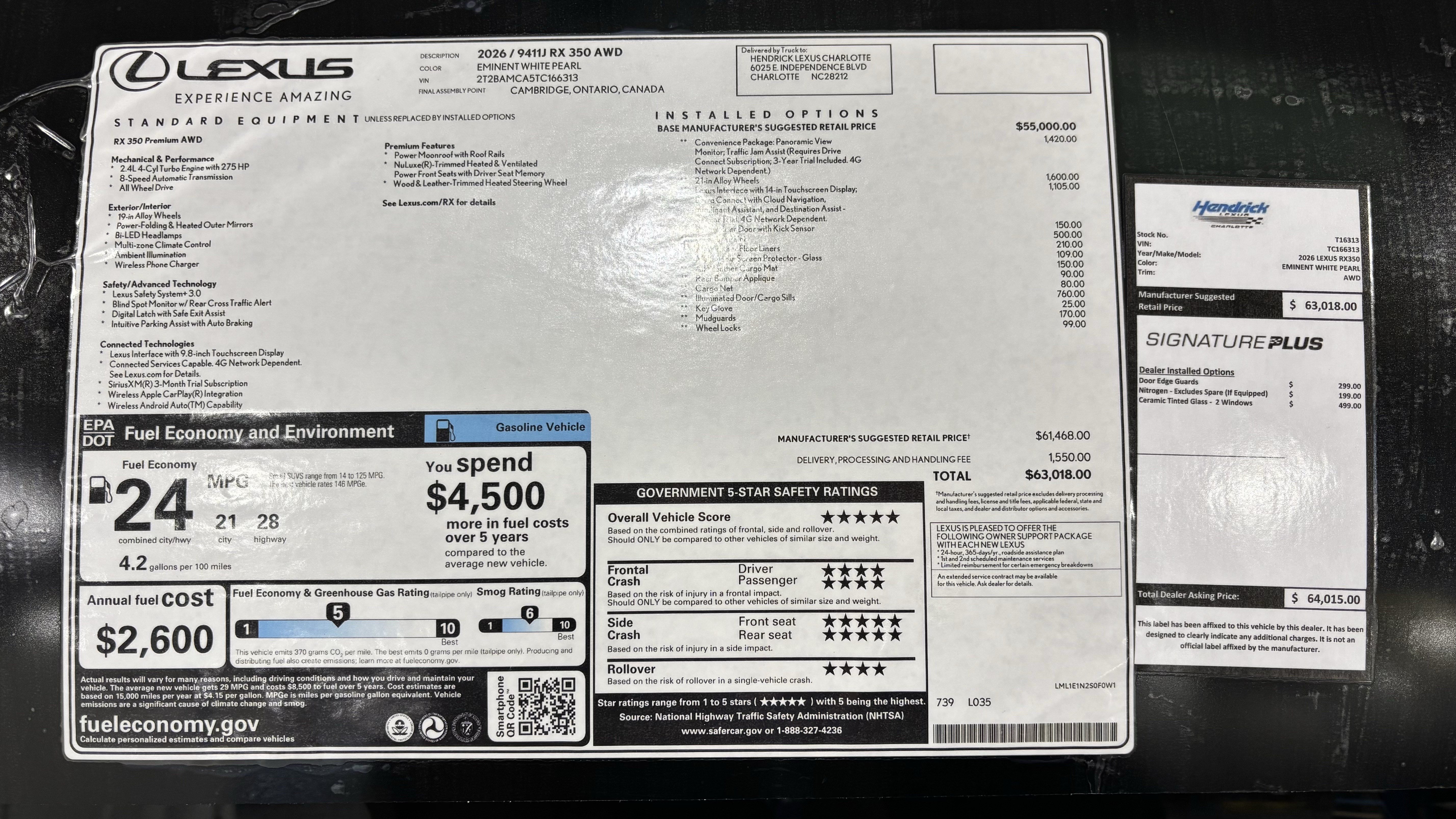 New 2026 Lexus RX 350 Premium w/ Convenience Package AWD/4WD image 44