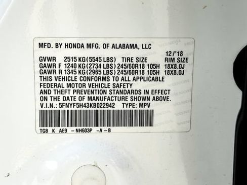 Used 2019 Honda Pilot EX-L image 72
