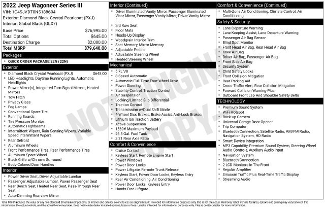 Used 2022 Jeep Wagoneer Series III AWD/4WD image 6