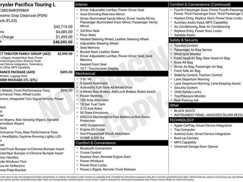 Used 2021 Chrysler Pacifica Touring-L w/ Uconnect Theater Family Group image 48