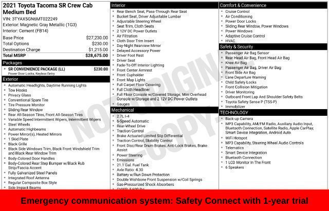 Used 2021 Toyota Tacoma SR w/ SR Convenience Package RWD image 27