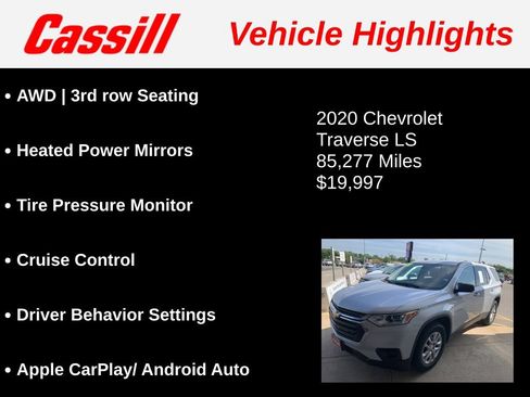 Used 2020 Chevrolet Traverse LS AWD/4WD image 3