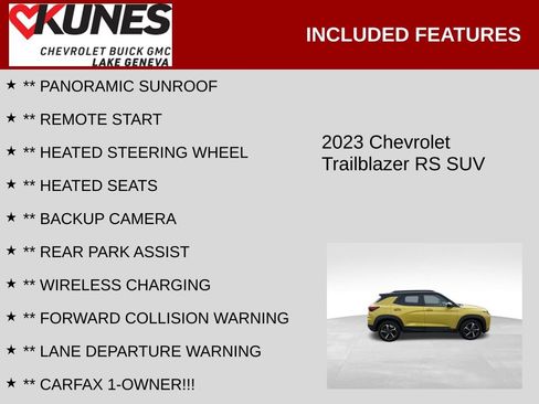 Used 2023 Chevrolet TrailBlazer RS w/ Sun and Liftgate Package FWD image 2