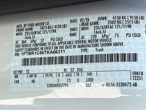 Used 2026 Ford Transit 250 148 Medium Roof w/ Load Area Protection Package RWD image 32