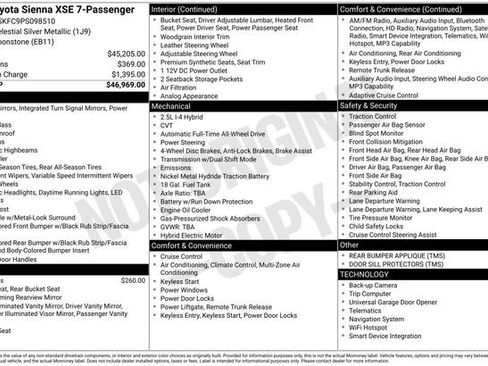 Used 2023 Toyota Sienna XSE AWD/4WD image 37