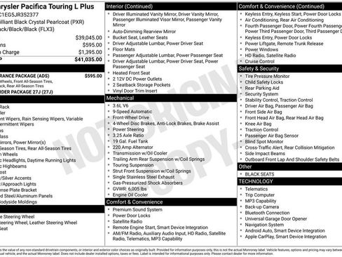 Used 2018 Chrysler Pacifica Touring-L Plus w/ S Appearance Package image 30