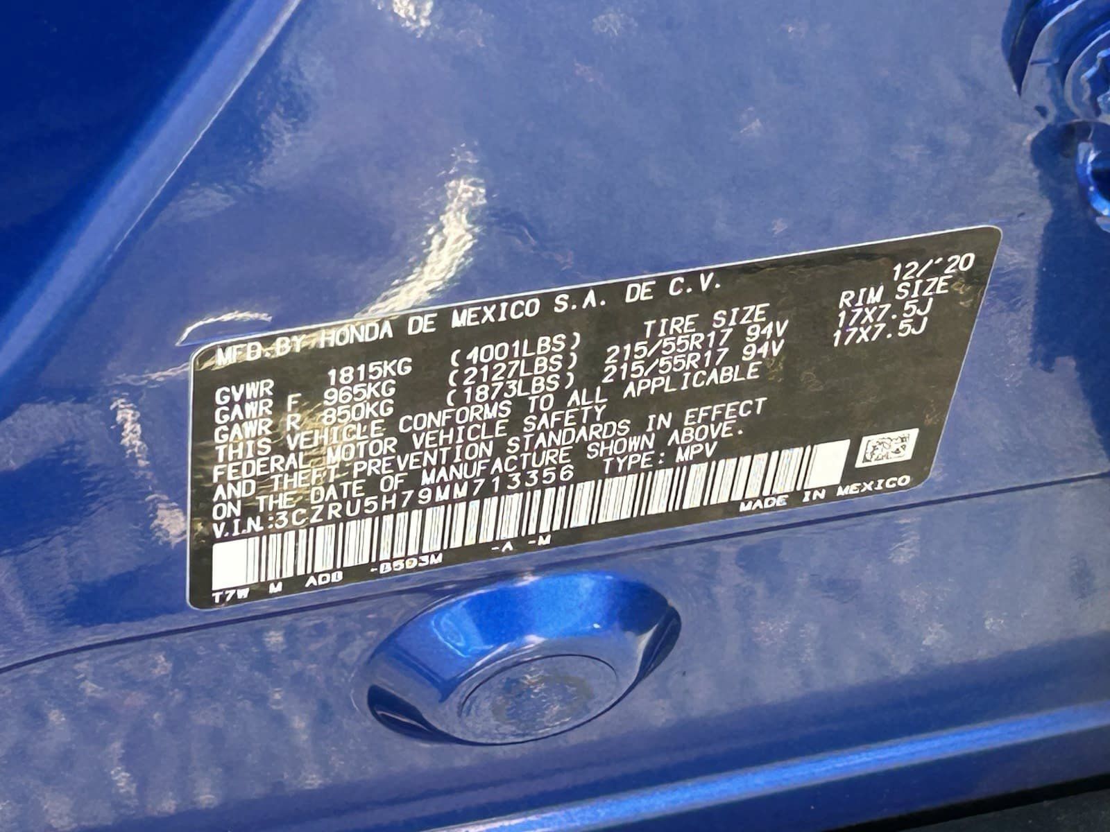 Certified 2021 Honda HR-V EX-L image 34
