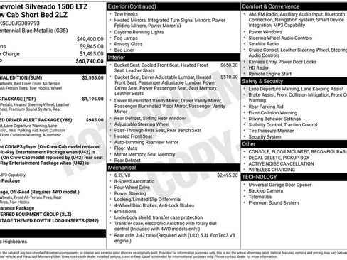 Used 2018 Chevrolet Silverado 1500 LTZ Z71 w/ Centennial Edition image 7