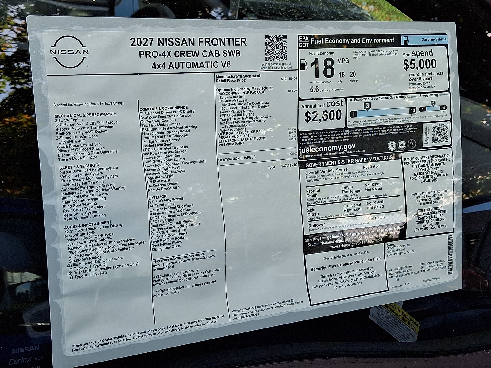 New 2027 Nissan Frontier PRO-4X w/ Pro Convenience Package AWD/4WD image 7