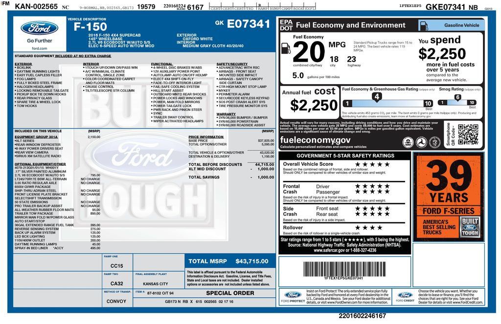 Used 2016 Ford F150 XLT w/ Equipment Group 301A Mid AWD/4WD image 9