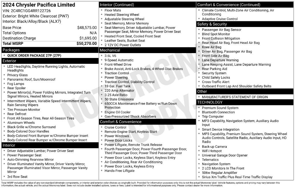 Used 2024 Chrysler Pacifica Limited FWD image 24