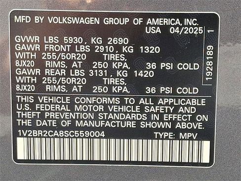 New 2025 Volkswagen Atlas SEL image 24