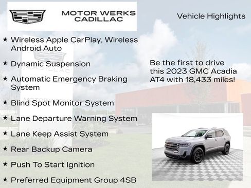 Used 2023 GMC Acadia AT4 w/ LPO, Floor Liner Package image 6