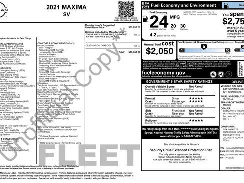 Used 2021 Nissan Maxima 3.5 SV w/ Floor Mat Group FWD image 3