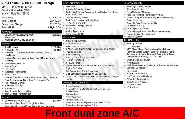 Used 2024 Lexus IS 300 F Sport w/ Accessory Package 2 RWD image 21