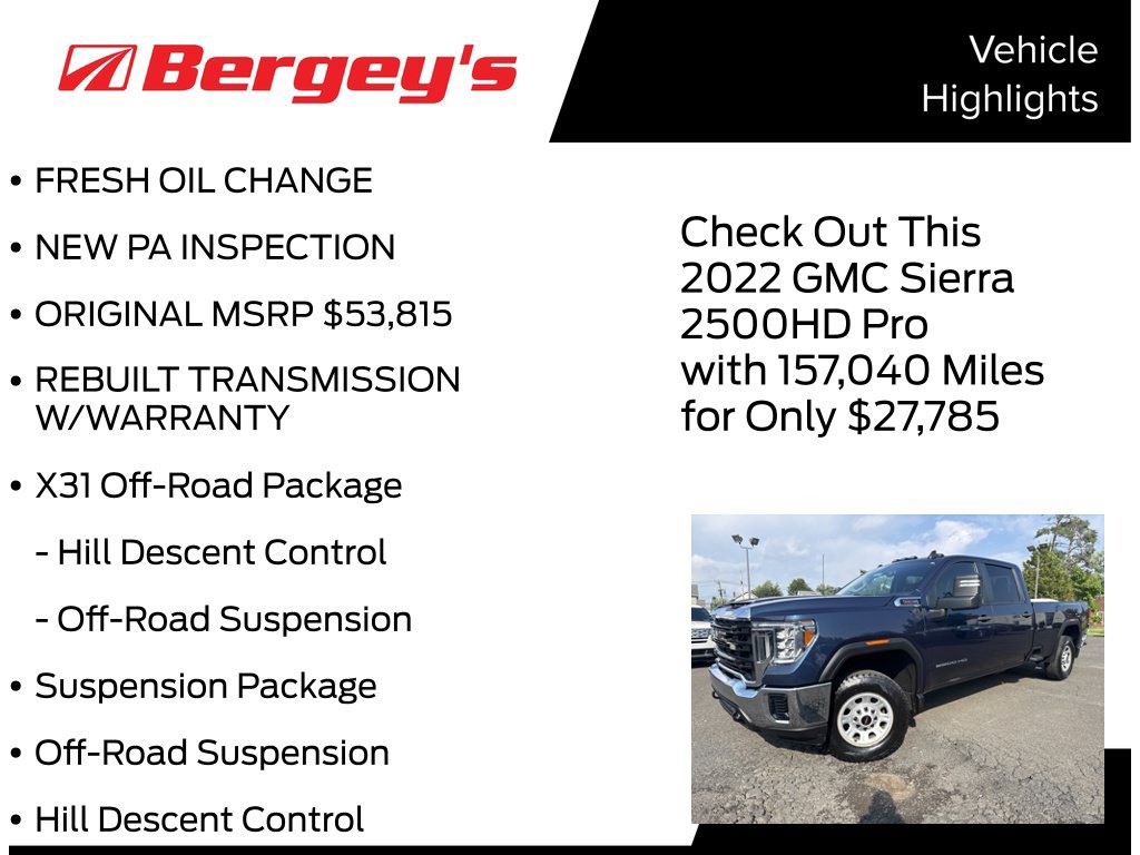 Used 2022 GMC Sierra 2500 Pro w/ Fleet Convenience Package AWD/4WD image 5