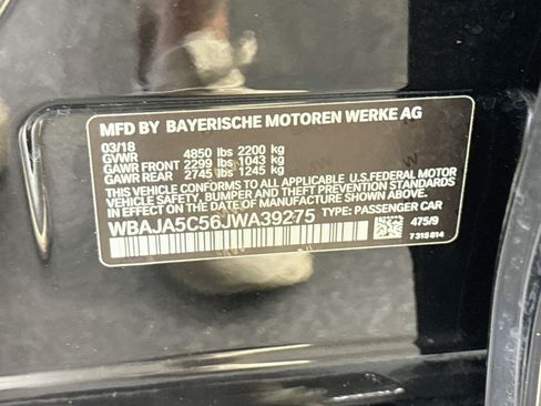 Used 2018 BMW 530i w/ Premium Package RWD image 40