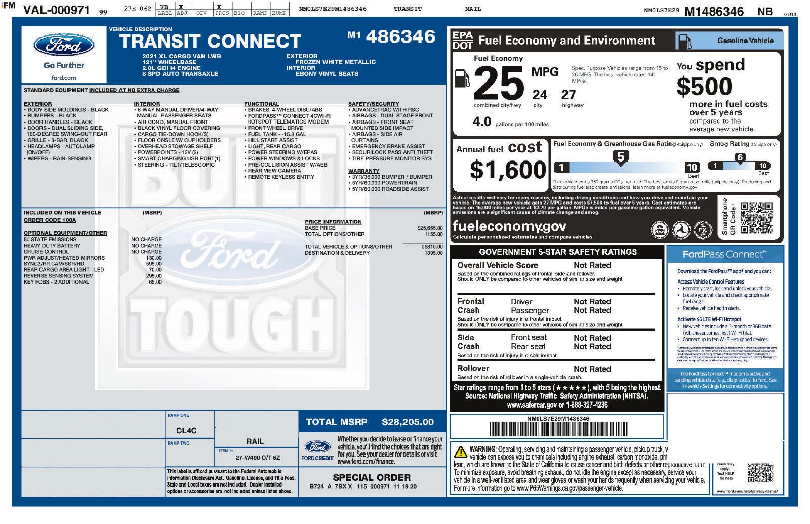 Used 2021 Ford Transit Connect XL FWD image 2