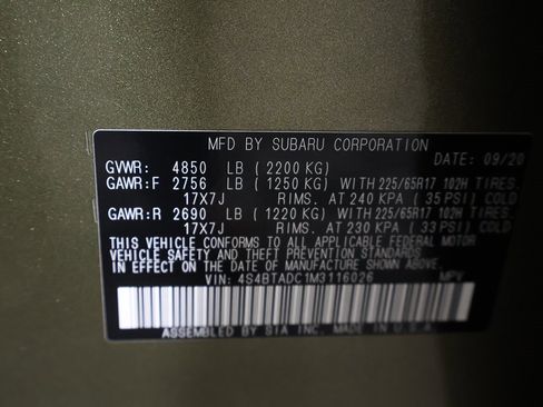 Used 2021 Subaru Outback Premium w/ Popular Package #1 image 49