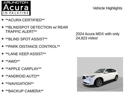 Certified 2024 Acura MDX SH-AWD w/ Technology Package image 7