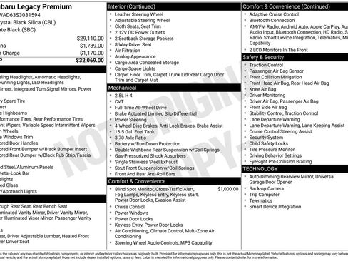 Certified 2025 Subaru Legacy Premium image 7