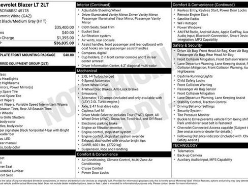 Certified 2024 Chevrolet Blazer LT FWD image 44