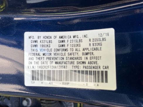Used 2017 Honda Accord EX image 14