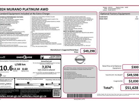 Used 2024 Nissan Murano Platinum AWD/4WD image 6