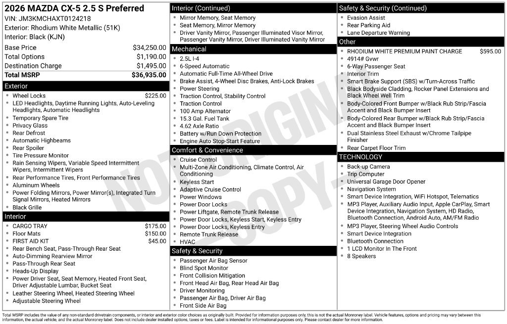 New 2026 MAZDA CX-5 Preferred AWD/4WD image 22