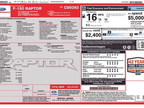 Used 2019 Ford F150 Raptor w/ Equipment Group 802A Luxury AWD/4WD image 36