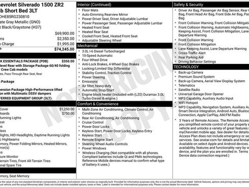 Used 2024 Chevrolet Silverado 1500 ZR2 w/ LPO, Dark Essentials Package AWD/4WD image 36