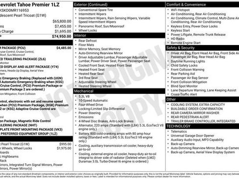 Used 2021 Chevrolet Tahoe Premier w/ Premium Package AWD/4WD image 11