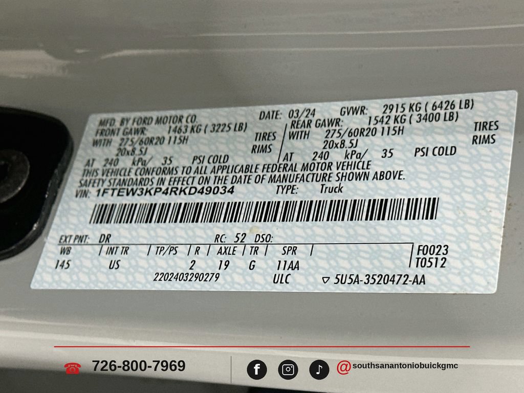 Used 2024 Ford F150 XLT w/ Equipment Group 302A MID RWD image 34