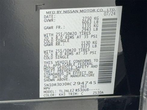 Used 2024 Nissan Pathfinder Platinum w/ Cargo Package image 53