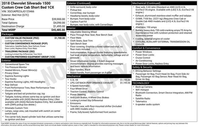 Used 2018 Chevrolet Silverado 1500 Custom w/ Custom Value Package AWD/4WD image 44