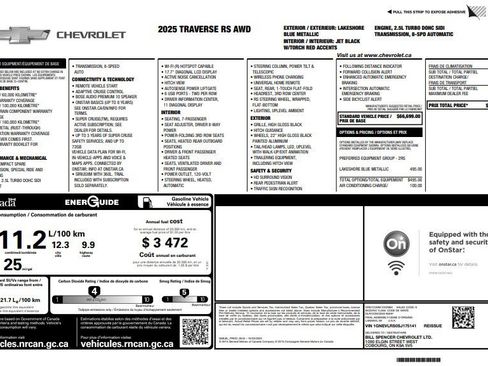 Certified 2025 Chevrolet Traverse RS AWD/4WD image 38