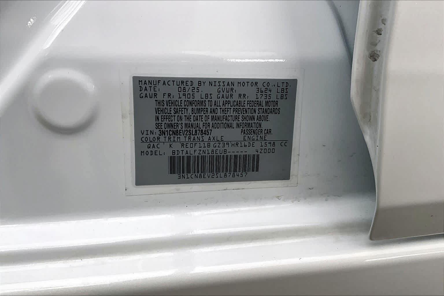 Certified 2025 Nissan Versa SV w/ Trunk Package FWD image 33