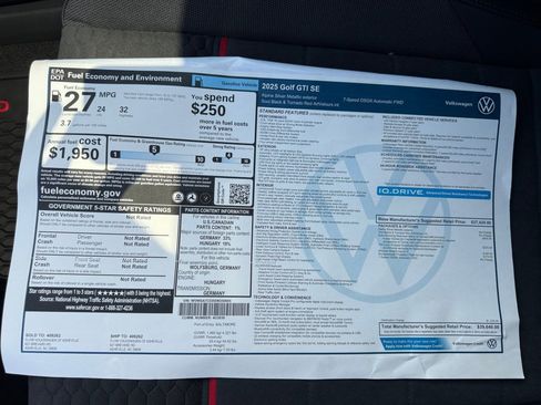 New 2025 Volkswagen GTI SE image 33