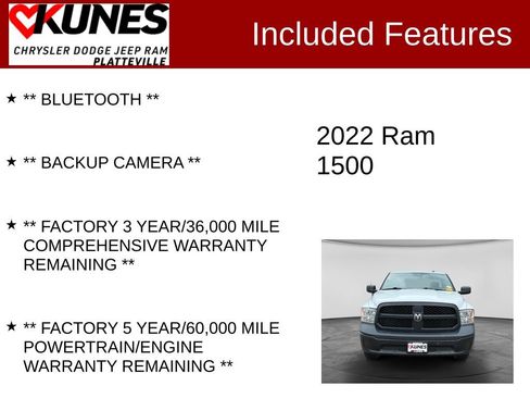 Used 2022 RAM 1500 Tradesman w/ Power & Remote Entry Group RWD image 2