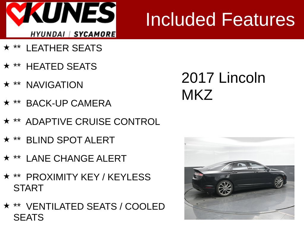 Used 2017 Lincoln MKZ Reserve w/ Drivers Package AWD/4WD image 2