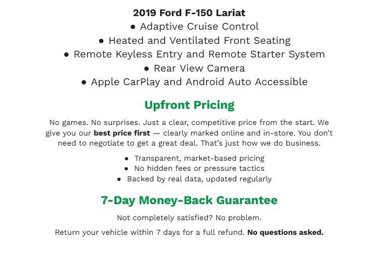 Used 2019 Ford F150 Lariat w/ Equipment Group 502A Luxury AWD/4WD image 2